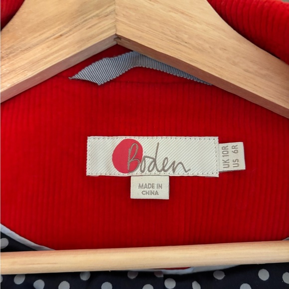 Boden Red Corduroy Blazer with Polka Dot Detail, Size 6, Excellent Condition! - Picture 2 of 4